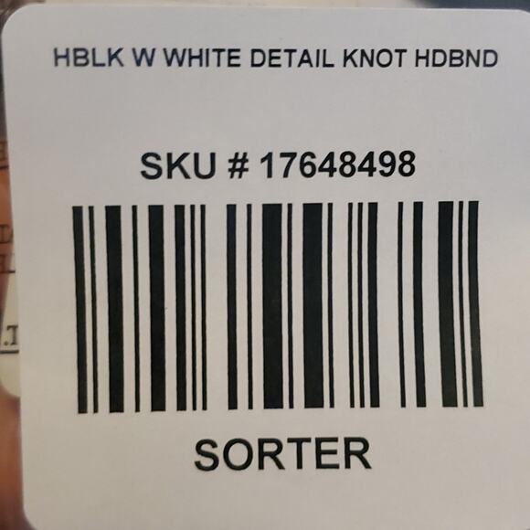 TORRID EMBROIDERED TOP KNOT HEADBAND - BLACK & WHITE - Picture 5 of 9